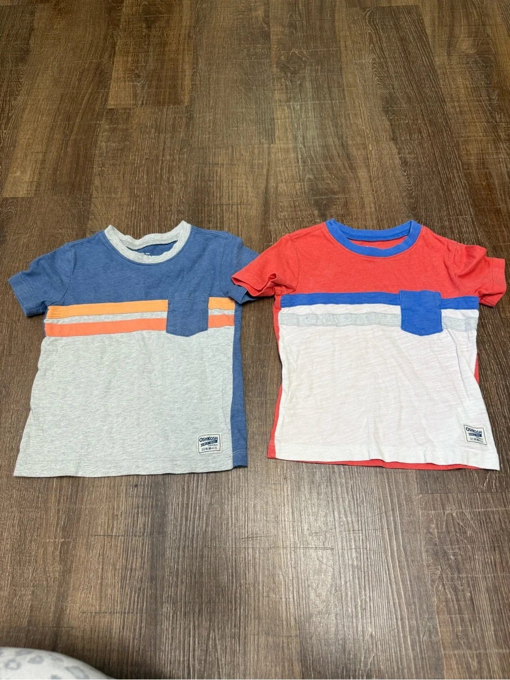 OshKosh B'gosh Boys' Colorblock Pocket Tees in Blue & Red